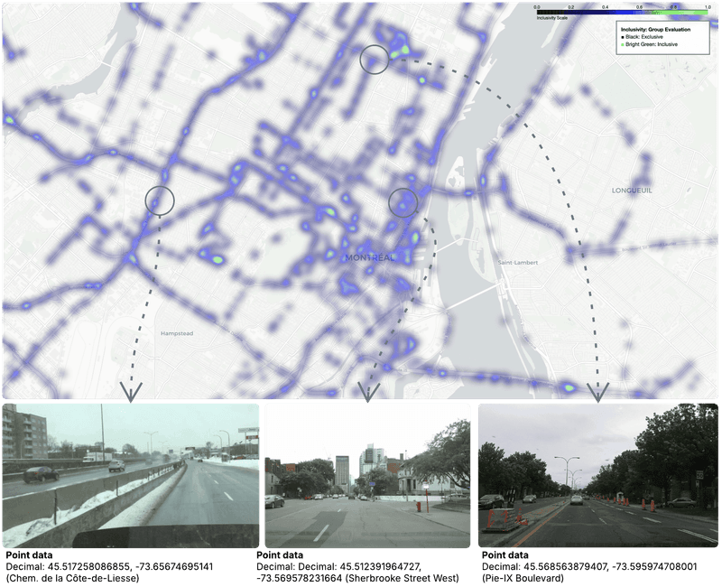 Montréal inclusivity heatmap.