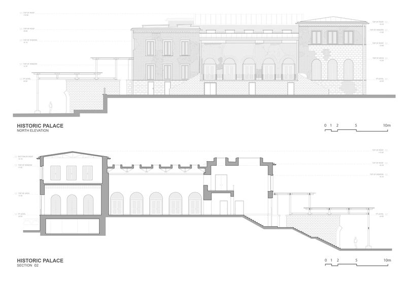 Facade and Elevation of the Chihilsitoon Palace.